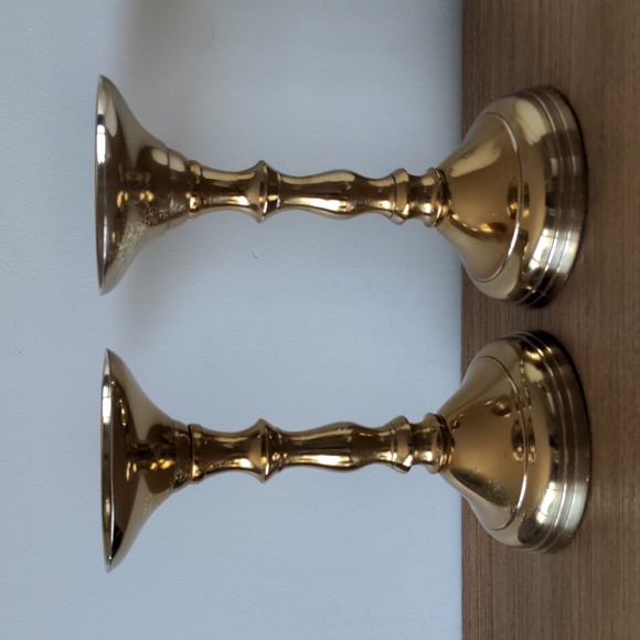 BNWT Chesterfield Brass finish Candle Holders New Creative Co-Op wedding decor - Picture 4 of 8